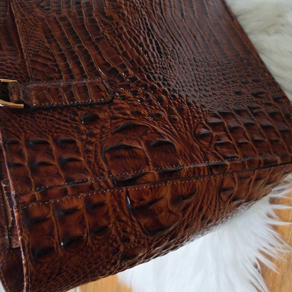 🤎🔹️Brahmin 🔹️Ashlee  Pecan Melbourne Genuine Leather Tote - Picture 7 of 11